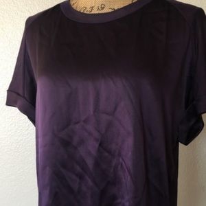 Vince silk t in eggplant purple